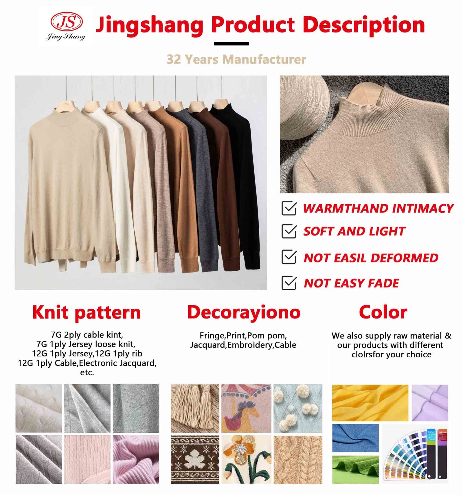 cashmere sweater Description