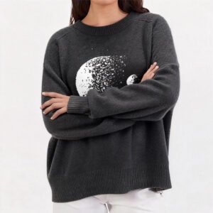 Custom Patterned Crew Neck Cashmere Sweater Supplier