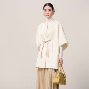 Wholesale White Cloak Cashmere Coat Manufacturers