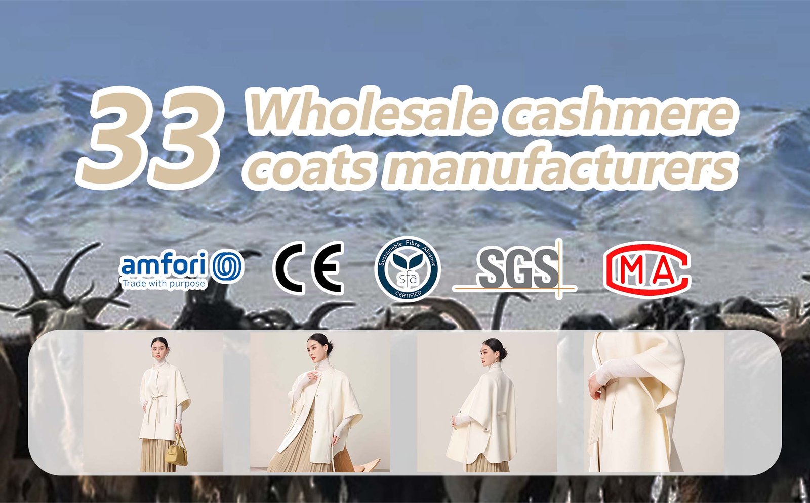 Wholesale White cloak cashmere coat manufacturers