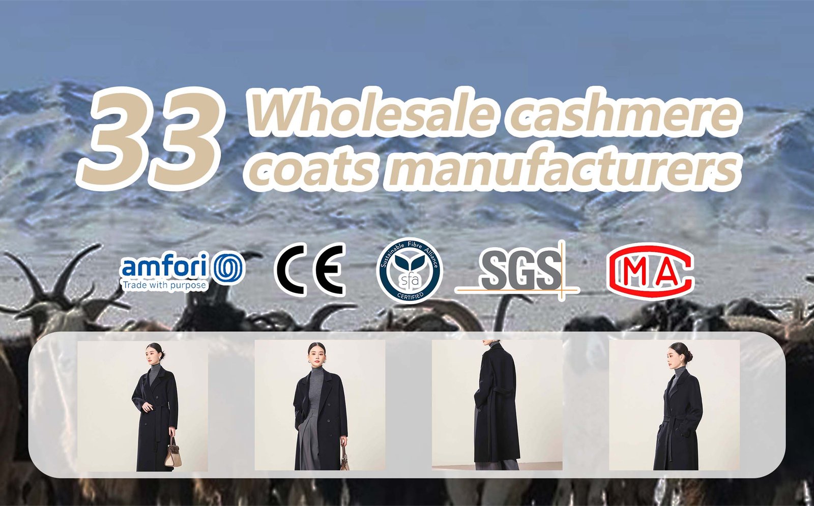 Wholesale Black Double Breasted Cashmere Coat Factory banner