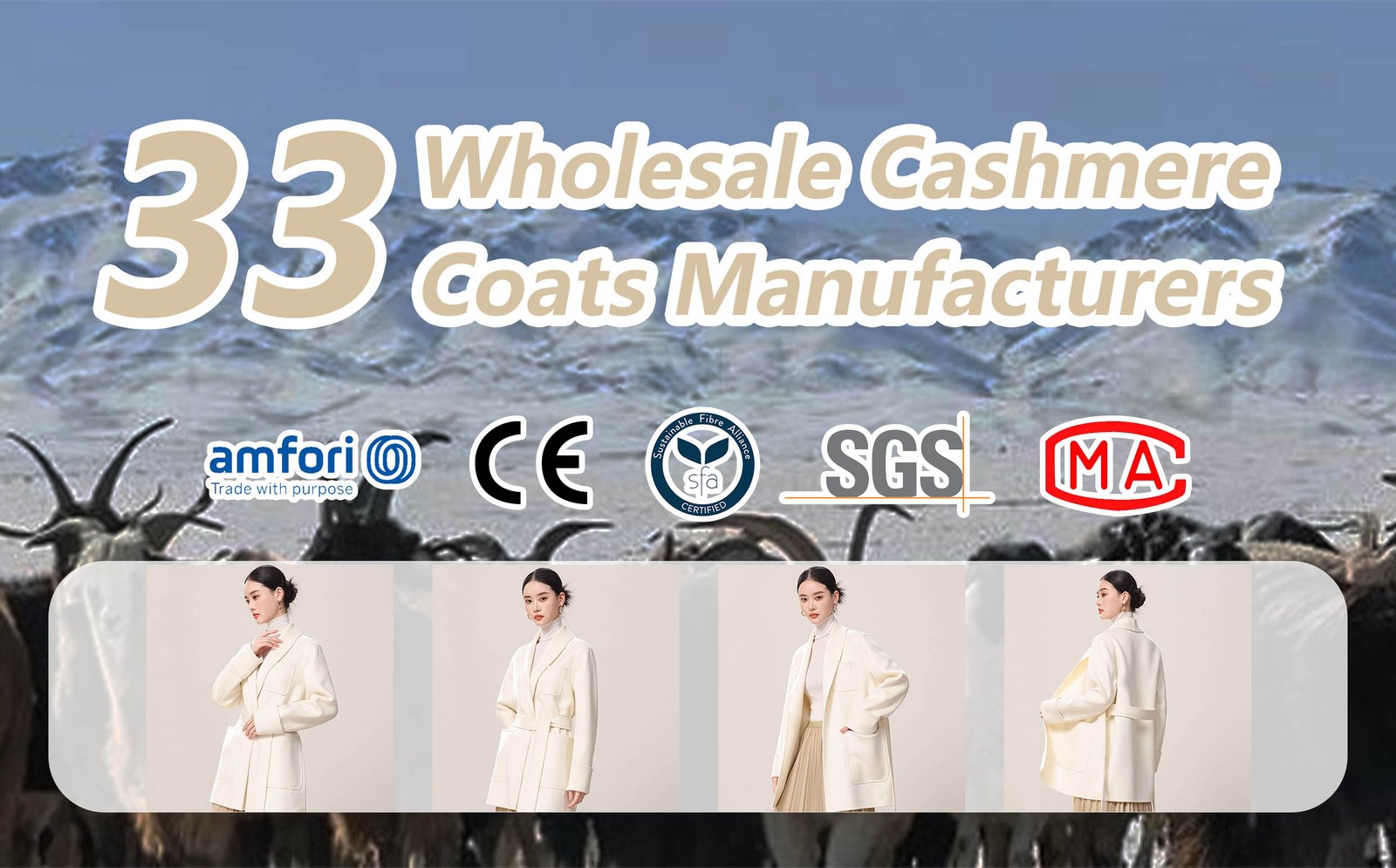 Wholesale White Short Cashmere Coat Manufacturers banner