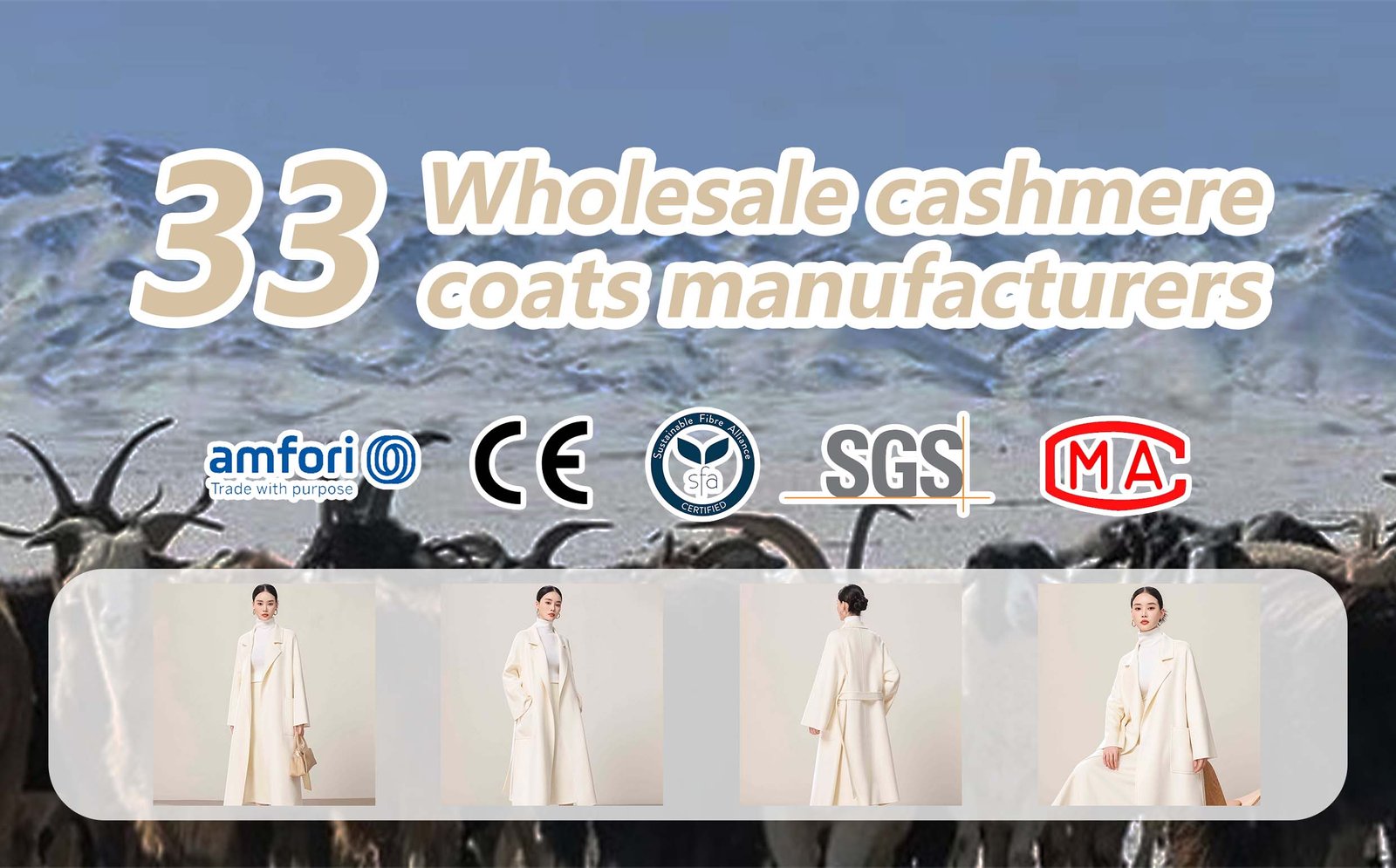 Wholesale White V Neck Cashmere Coat Factory banner