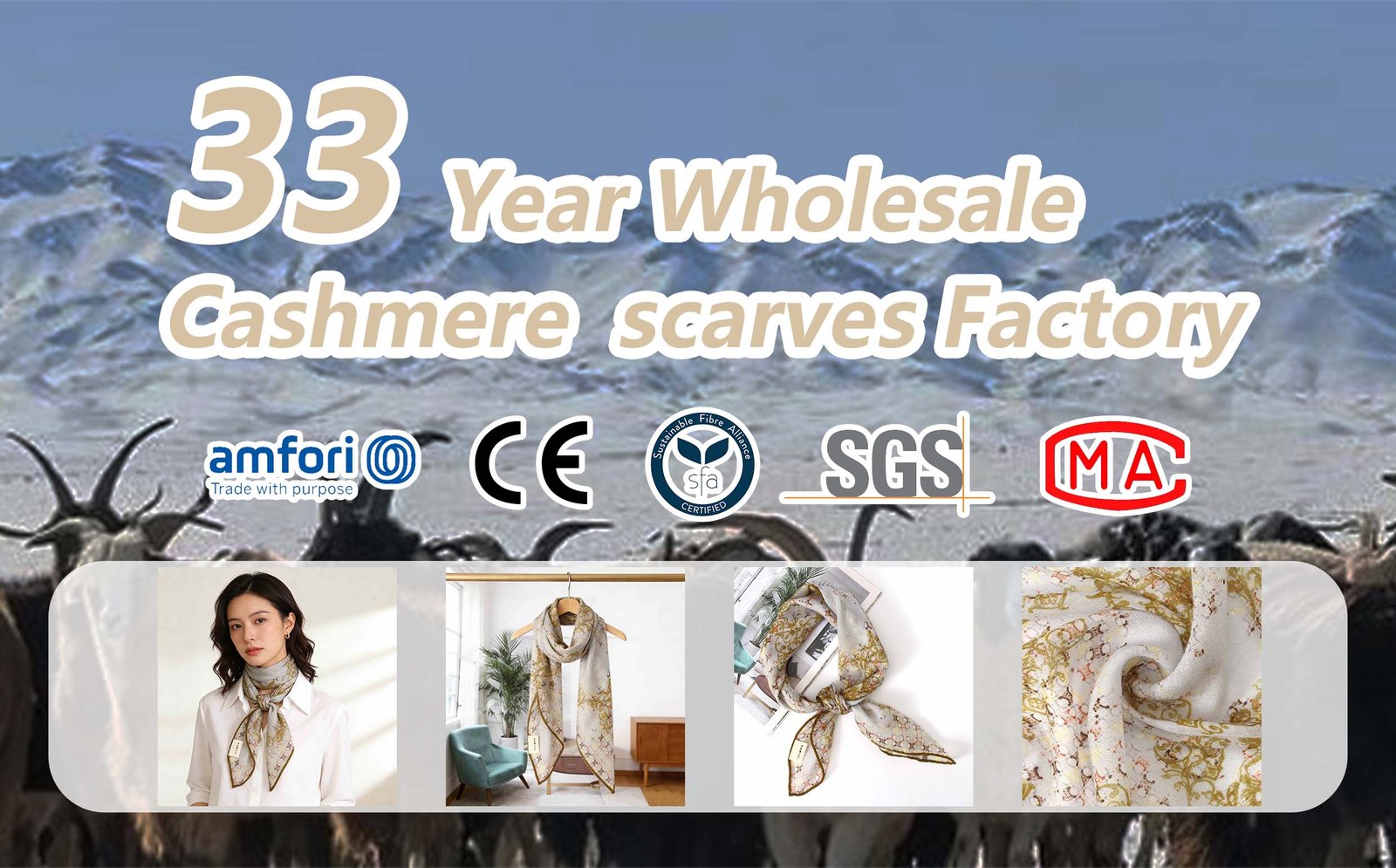 Wholesale Cashmere Scarf European Style Square banner