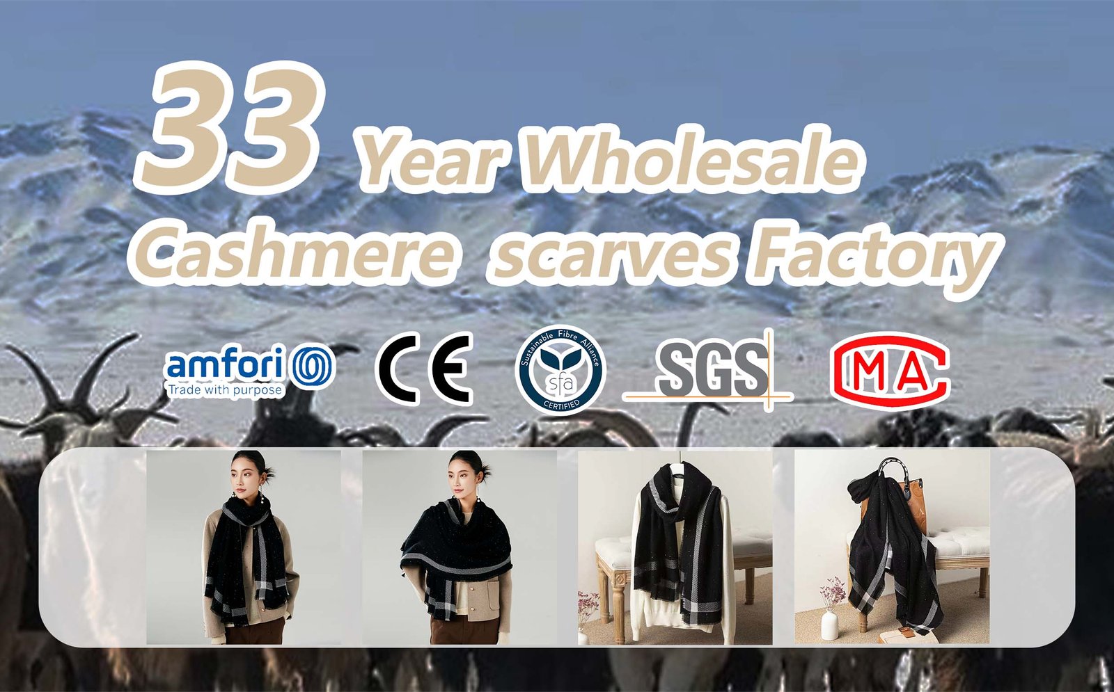 Wholesale Checkered Print Cashmere Scarves Manufacturer banner
