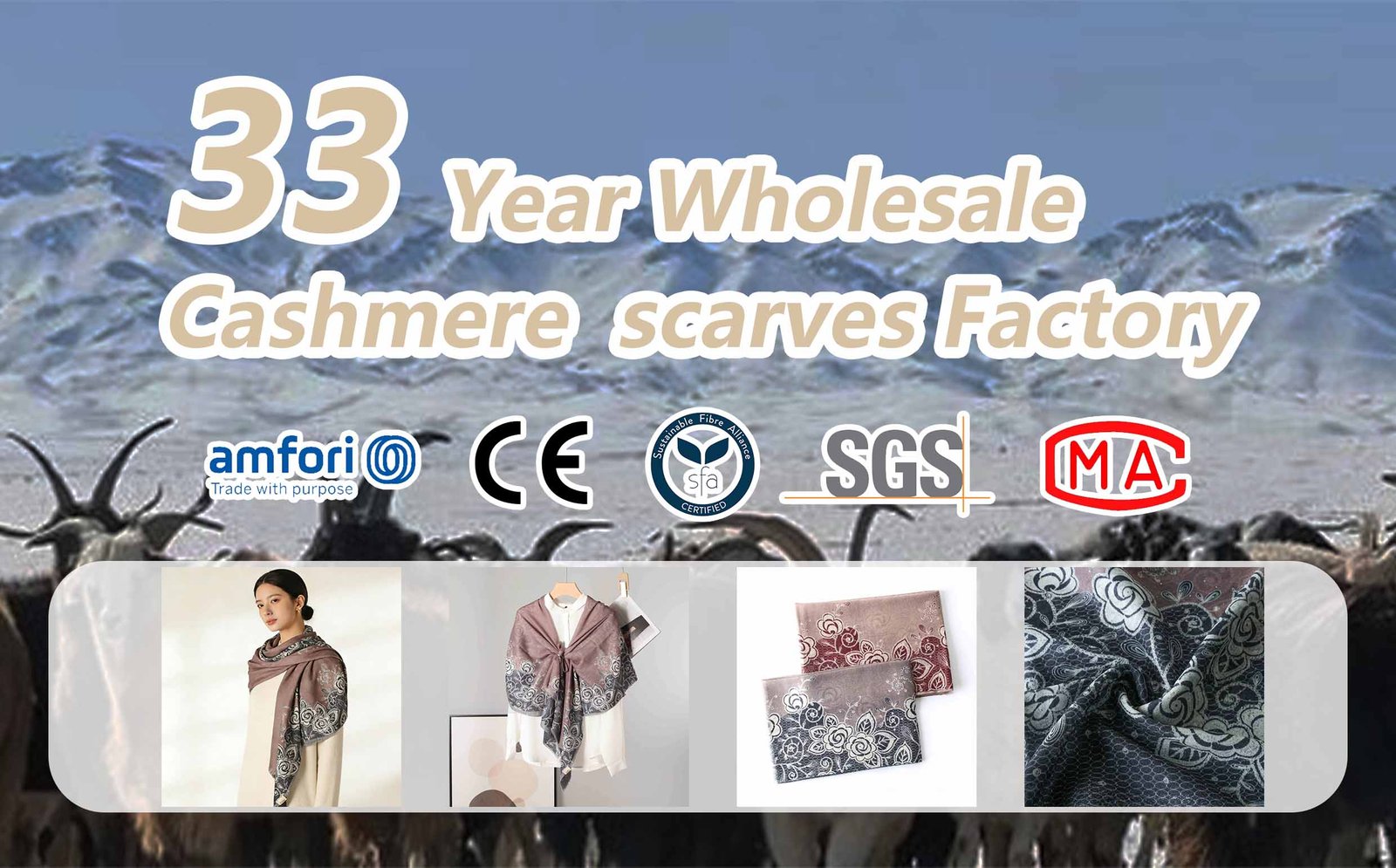 Wholesale Printed Cashmere Scarf Supplier banner