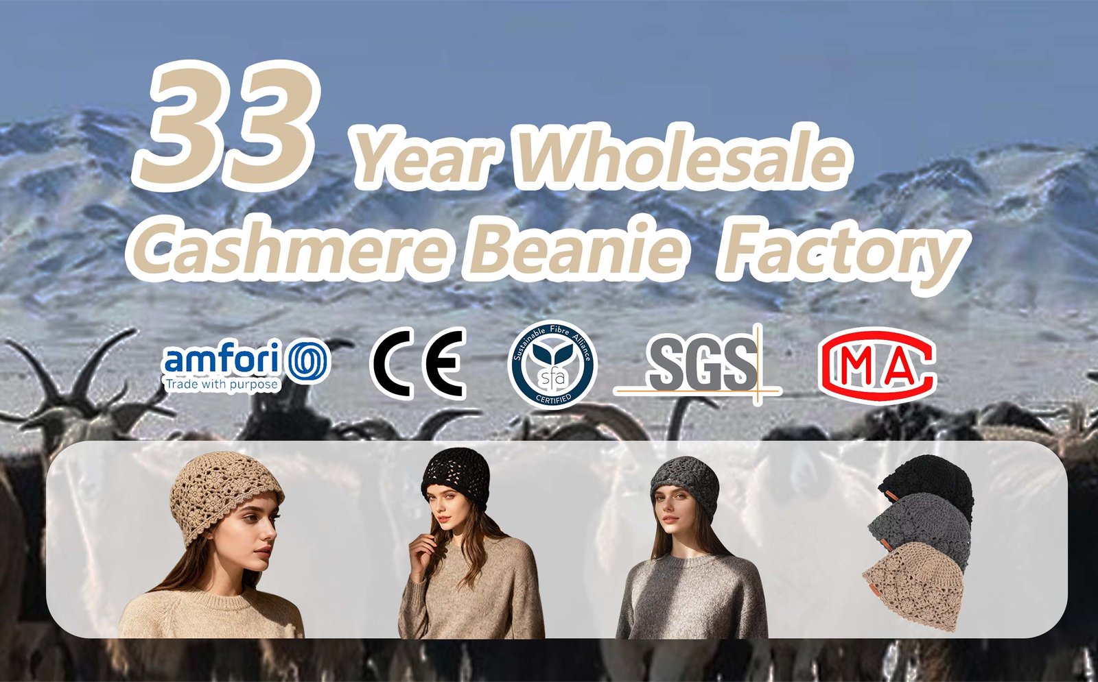 Wholesale Stylish Warm Cashmere Hats Factory banner