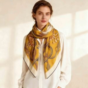 Wholesale Yellow Square Cashmere Scarves Manufacturer