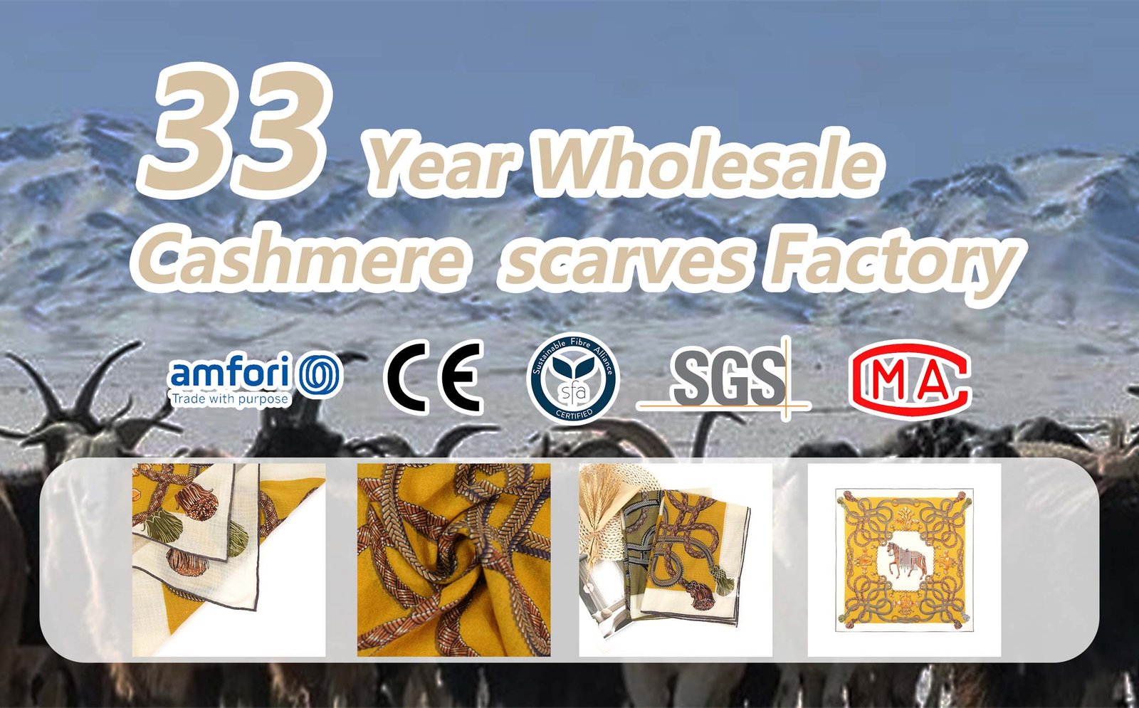 Wholesale Yellow Square Cashmere Scarves Manufacturer banner