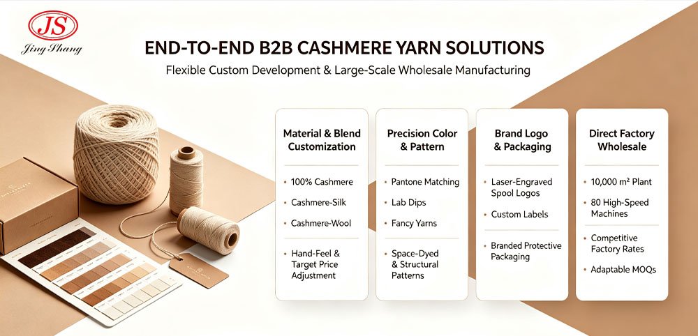 Cashmere Yarn Manufacturer Jingshang Custom and Wholesale Services